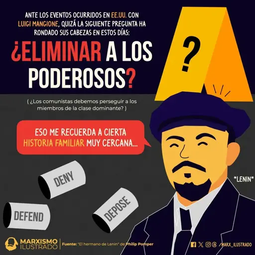 ANTE LOS EVENTOS OCURRIDOS EN EE.UU. CON LUIGI MANGIONE, QUIZA LA SIGUIENTE PREGUNTA HA RONDADO SUS CABEZAS EN ESTOS DIAS: ¿ELIMINAR A LOS PODEROSOS?
(¿Los comunistas debemos perseguir a los miembros de la clase dominante?)

ESO ME RECUERDA A CIERTA HISTORIA FAMILIAR MUY CERCANA...